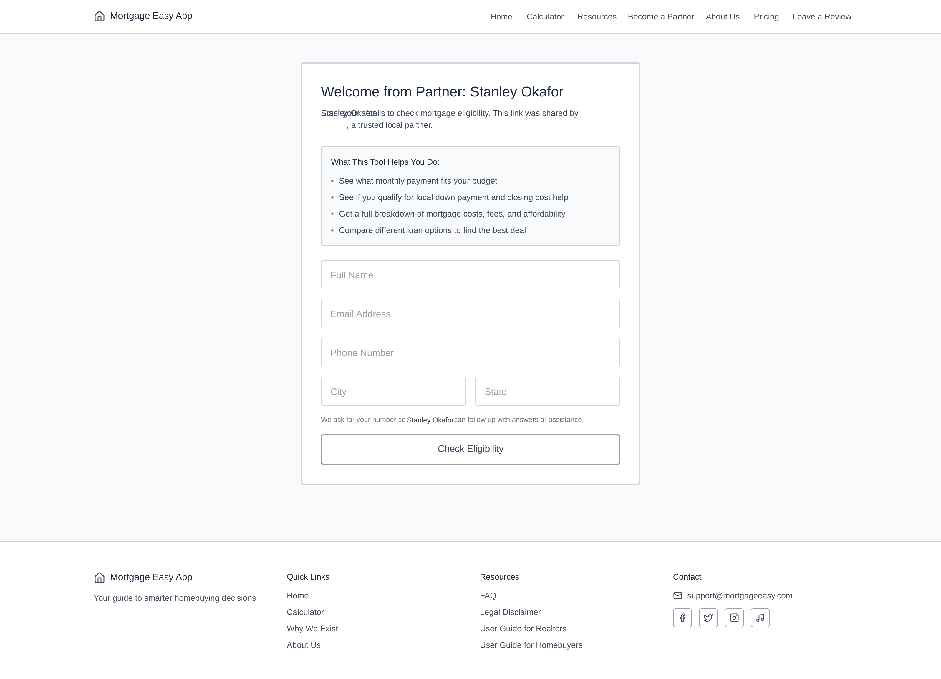 Check Eligibility Form