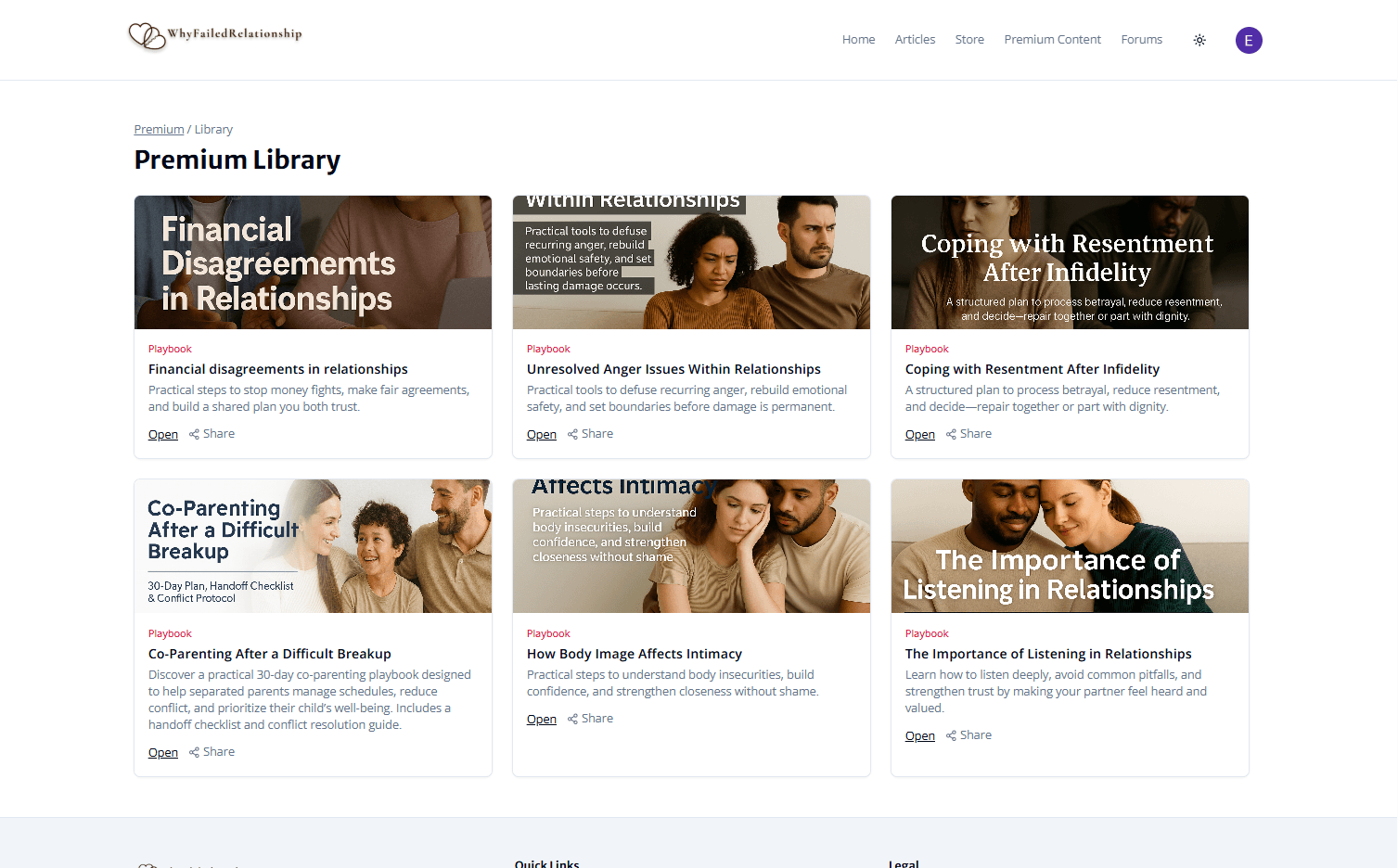 WhyFailedRelationship educational content and category structure